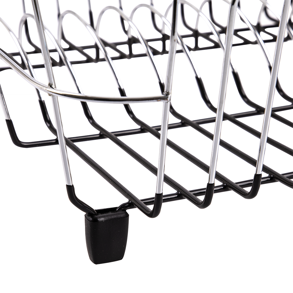 4580bk-d-line-chrome-pvc-small-dish-drainer-w-caddy-36-5x32-3cm-black