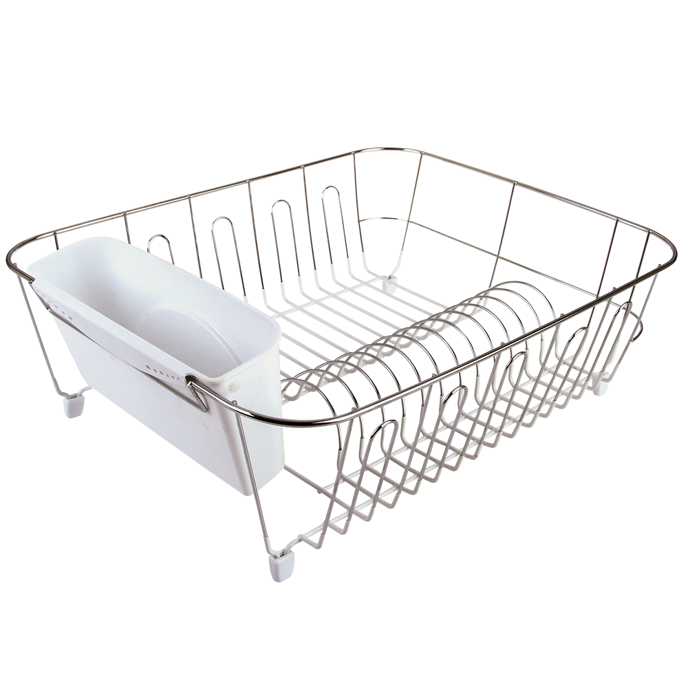 4580w-d-line-chrome-pvc-small-dish-drainer-w-caddy-36-5x32cm-white