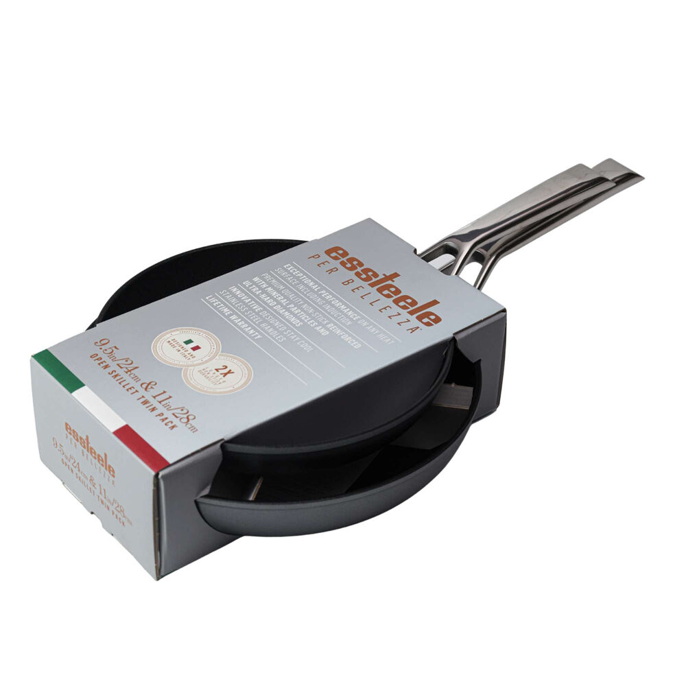 150810-2pc-essteele-per-bellezza-24-28cm-skillet-twin-pack-grey