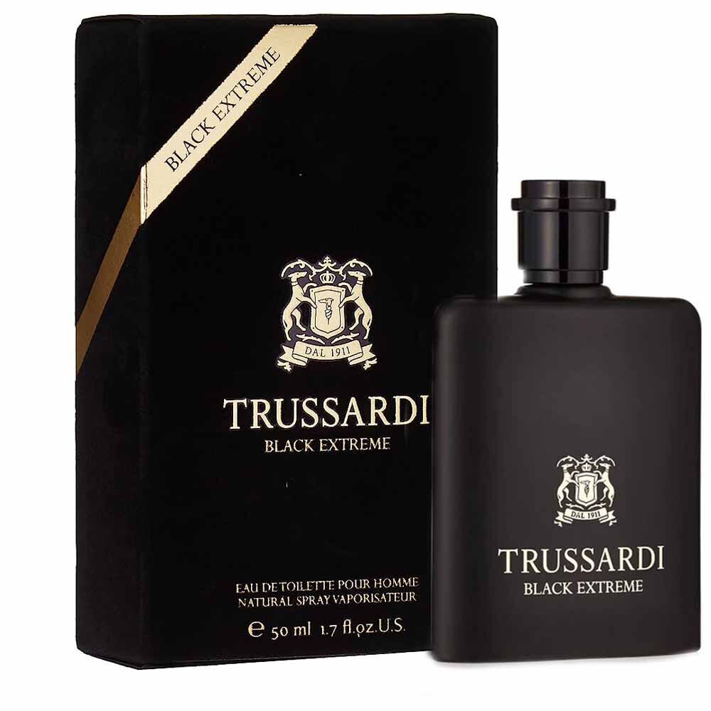 Trussardi Black Extreme Eau De Toilette Men's Perfume 50ml - Black