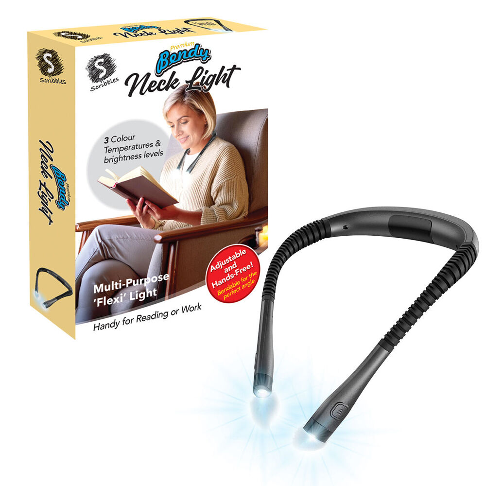 Scribbles Stationery LED USB Bendy Bedtime Reading Necklight Black 5y+