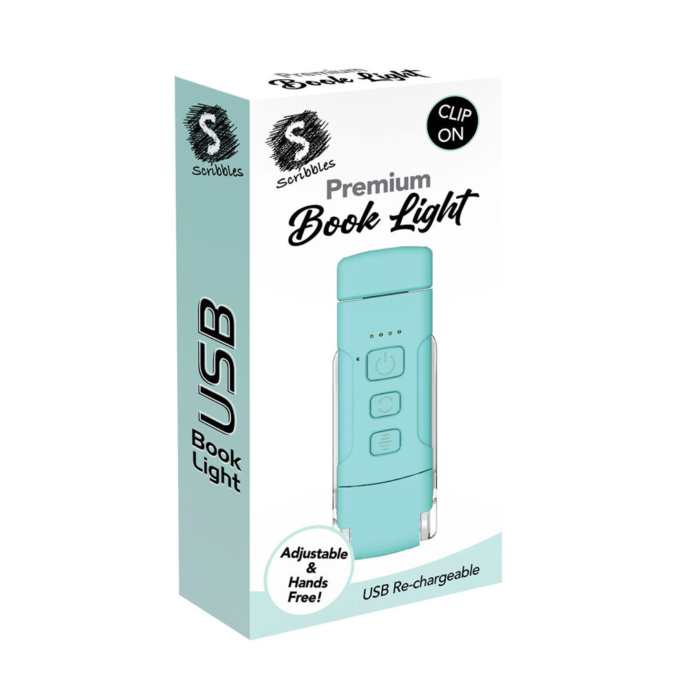 Scribbles Stationery LED USB Clip on Bedtime Reading Booklight Blue 5y+