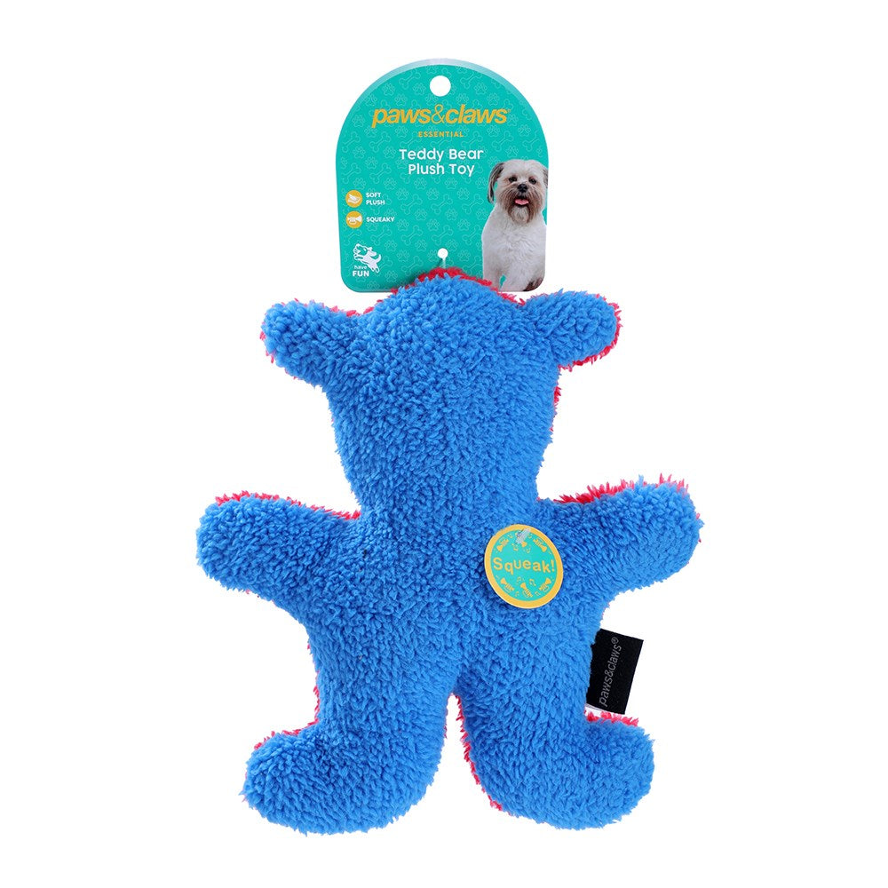 88487-paws-claws-teddy-bear-plush-dog-pet-toy-clip-strip-20x12cm-assorted