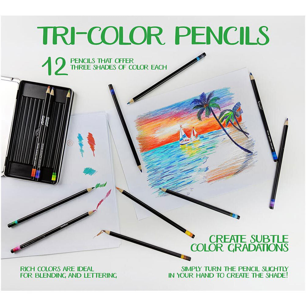 Crayola Signature Drawing/Colouring/Sketching Tri-Color Pencils For 9+ Kids (24 Pieces) — image 4