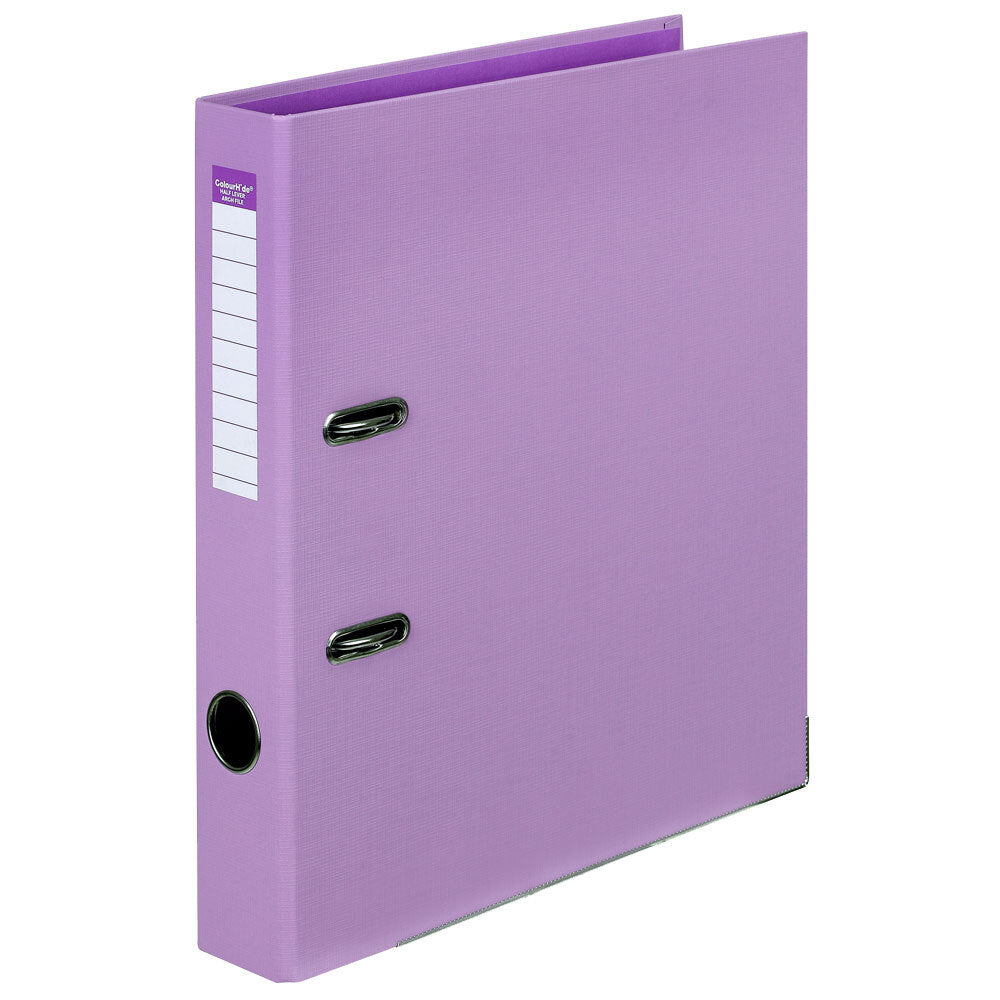 Colourhide Colour Hide Purple Half Lever Arch A4 File Folder Document Organiser/Binder (2 Pack) — image 2