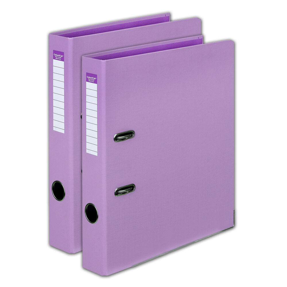 Colourhide Colour Hide Purple Half Lever Arch A4 File Folder Document Organiser/Binder (2 Pack)