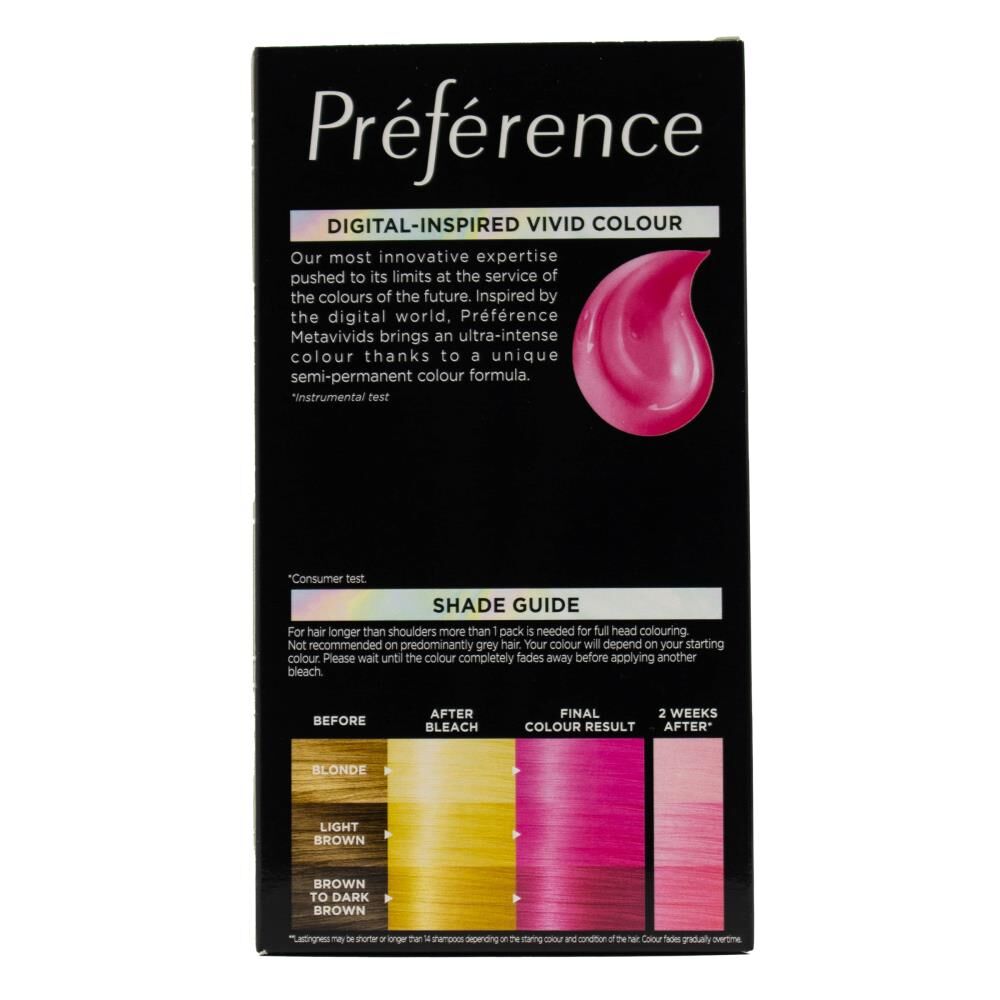 Loreal Vivid Hair Colour Preference 7.222 Meta Pink