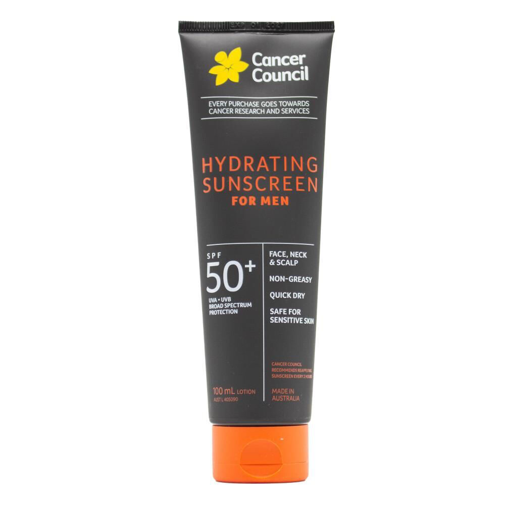 Cancer Council 100ml Hydrating Sunscreen SPF50+ For Men