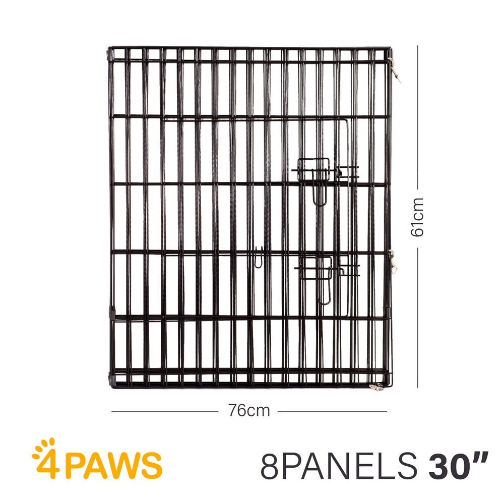 10004322-4paws-metal-wire-8-panels-foldable-playpen-fence-76x61cm-black
