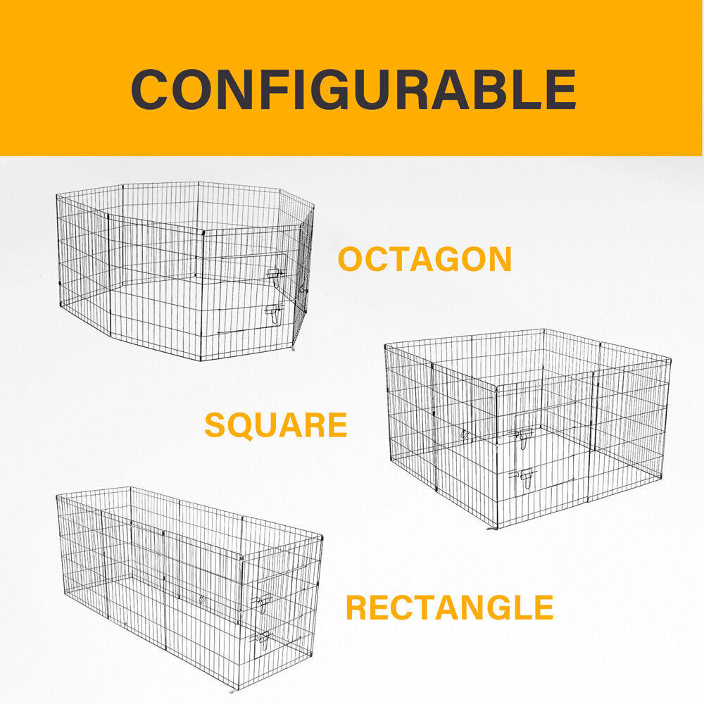 10004322-4paws-metal-wire-8-panels-foldable-playpen-fence-76x61cm-black