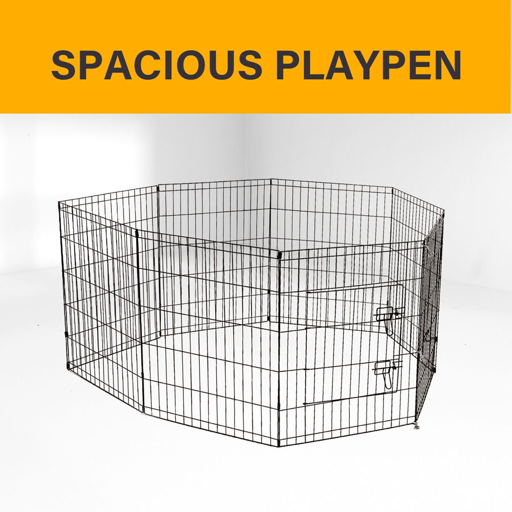 10004322-4paws-metal-wire-8-panels-foldable-playpen-fence-76x61cm-black