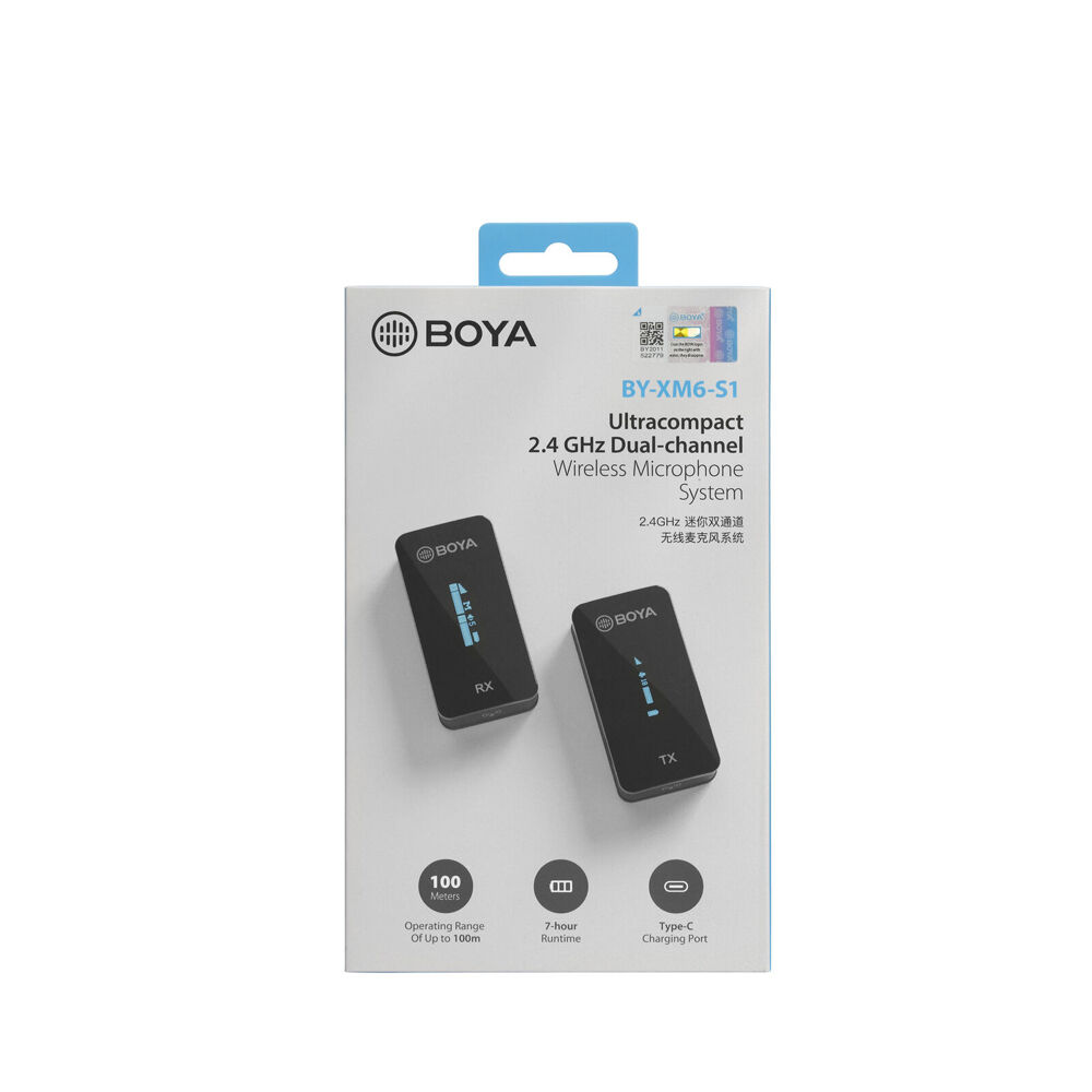 500360-2pc-boya-by-xm6-s1-ultra-compact-2-4ghz-dual-channel-wireless-micr-rx-tx
