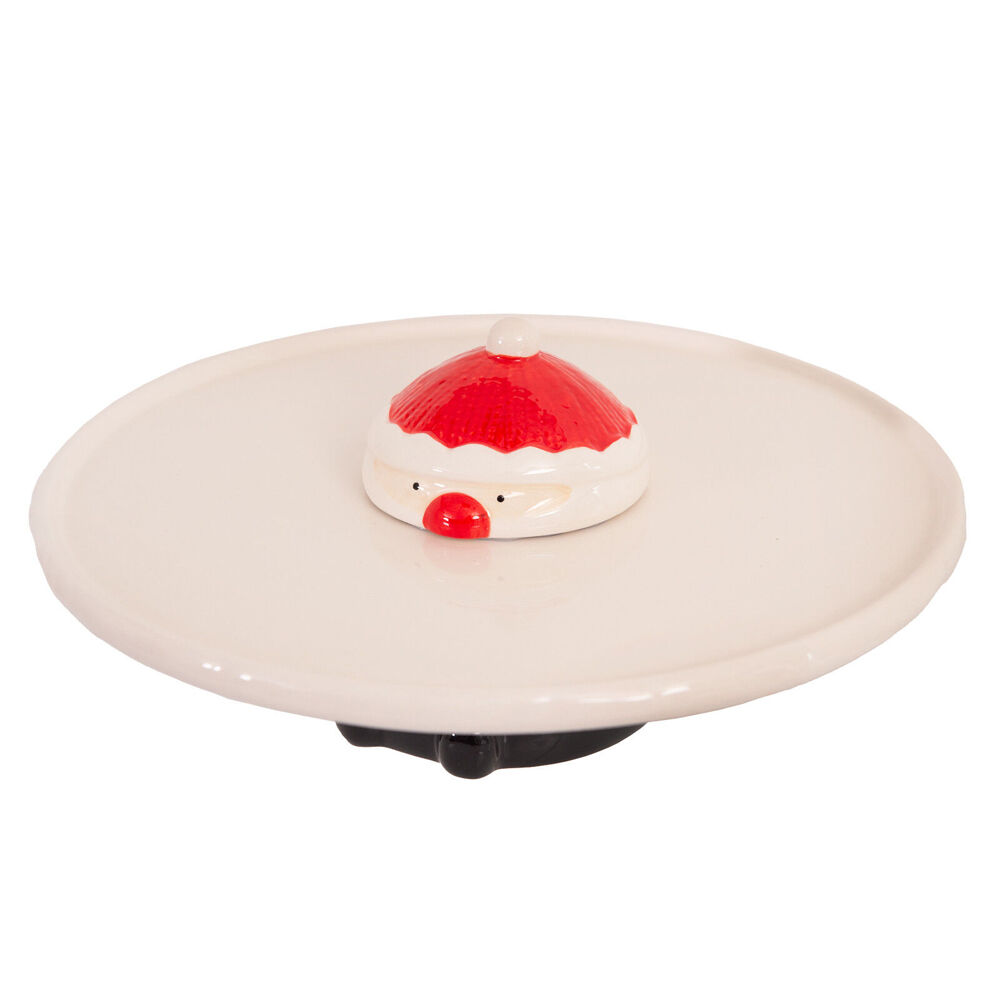 10004471-bread-and-butter-dolomite-santa-footed-cake-plate-29x12-5cm-white-red