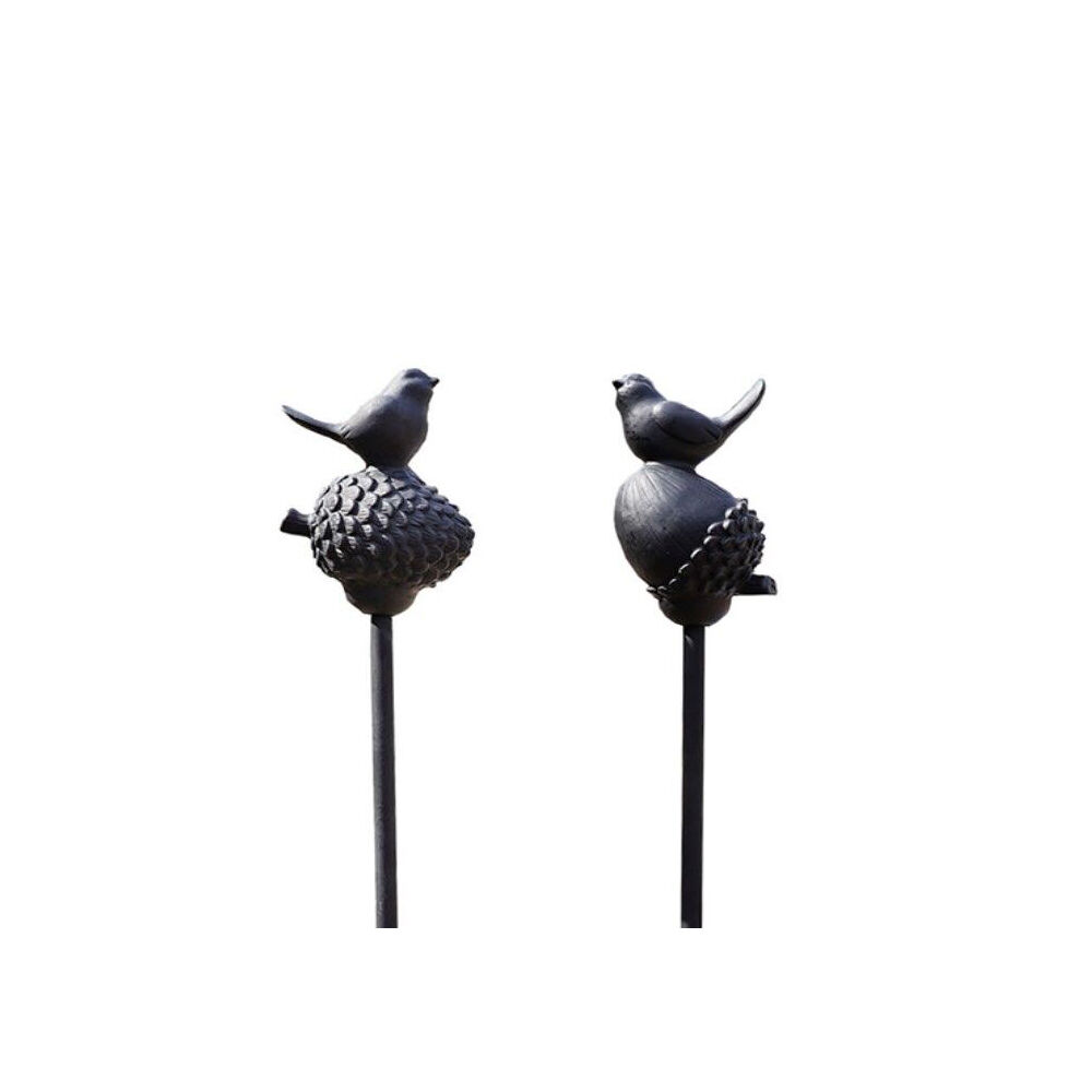 24527-a-fresco-cast-iron-stake-acorn-bird-garden-decor-14x10cm-black