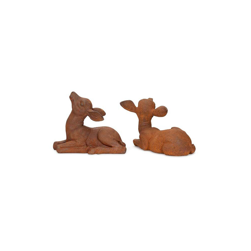 25098-a-fresco-cast-iron-sitting-deer-garden-decor-rust-assorted