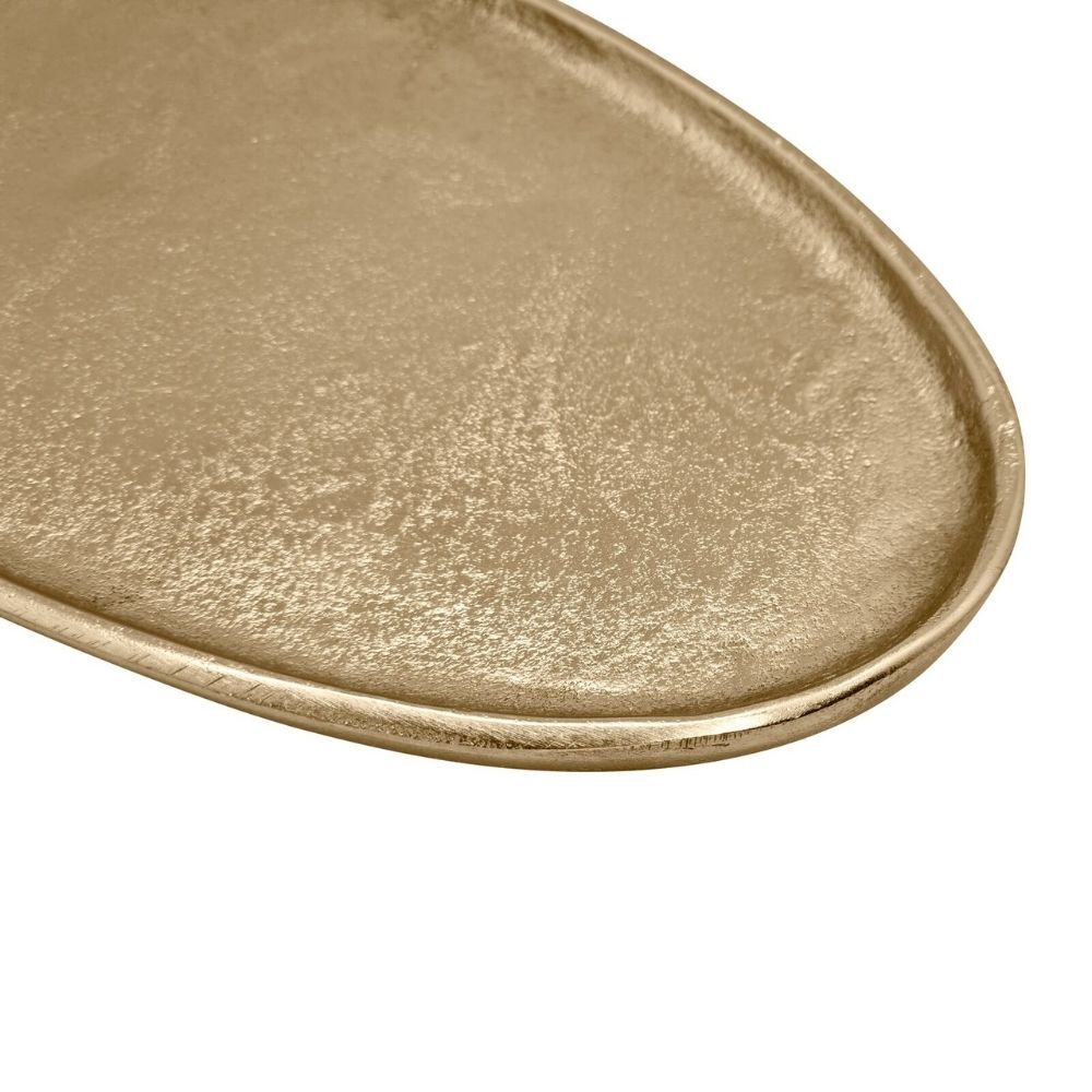 J.Elliot Home Aluminium Apollo Oval Tray Small 37x19.5x1.5cm - Gold