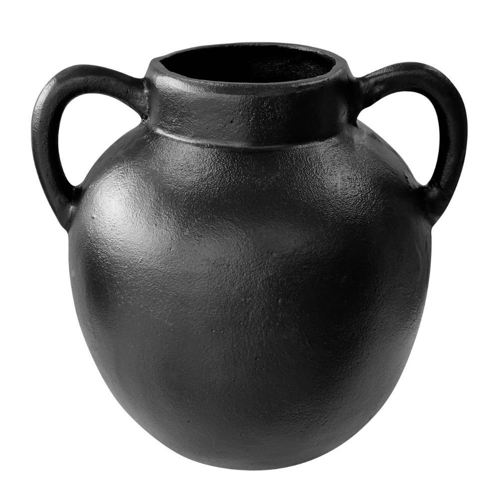 J.Elliot Home Aluminium Spencer Vase w/ Handles 28x30cm - Black