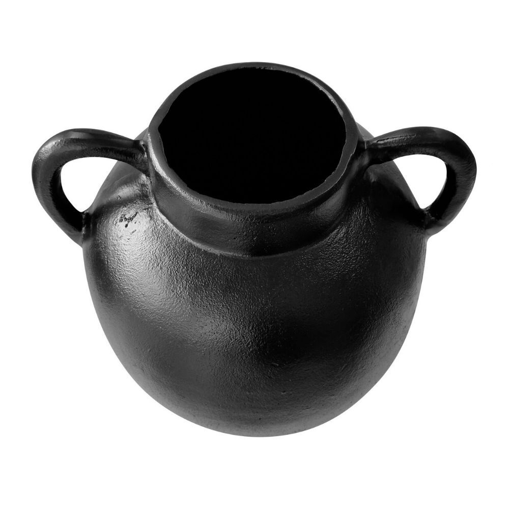 J.Elliot Home Aluminium Spencer Vase w/ Handles 28x30cm - Black