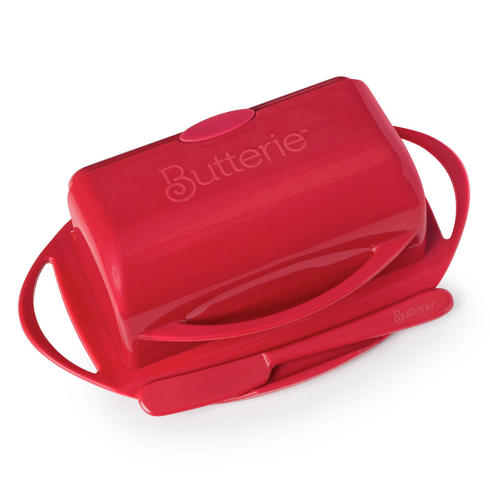 24601red-butterie-flip-top-plastic-butter-dish-w-spreader-22-9x14cm-red