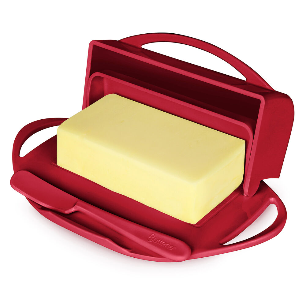 24601red-butterie-flip-top-plastic-butter-dish-w-spreader-22-9x14cm-red