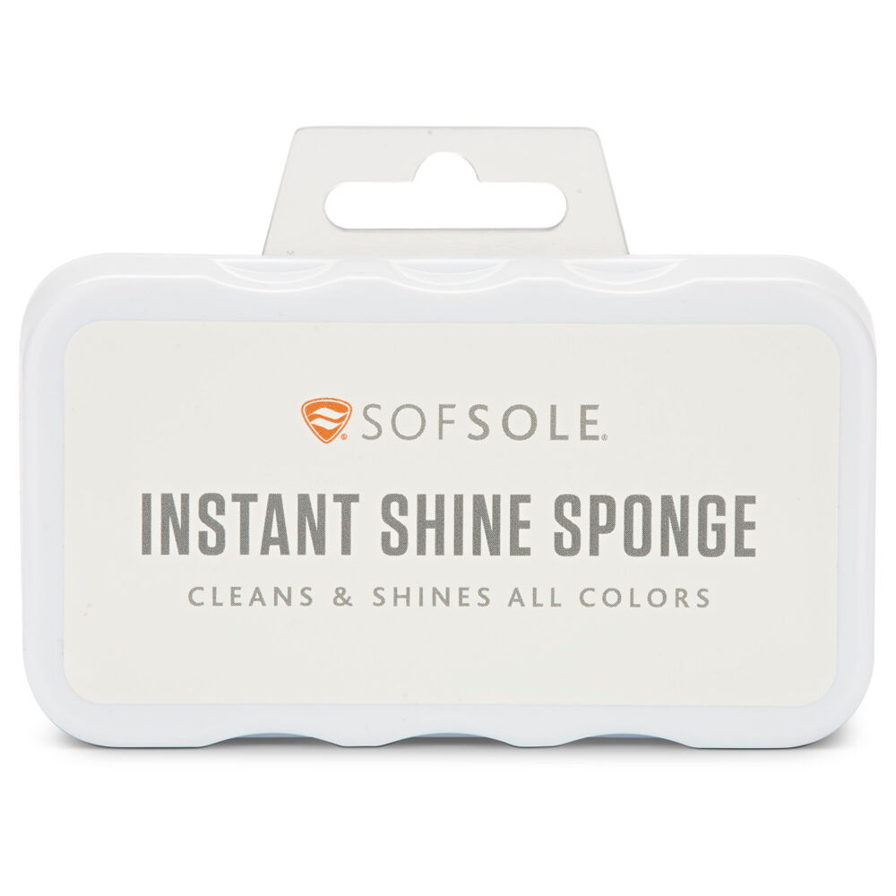SofSole Instant Shine Sponge For Leather/Vinyl Shoes w/ Travel Case - White