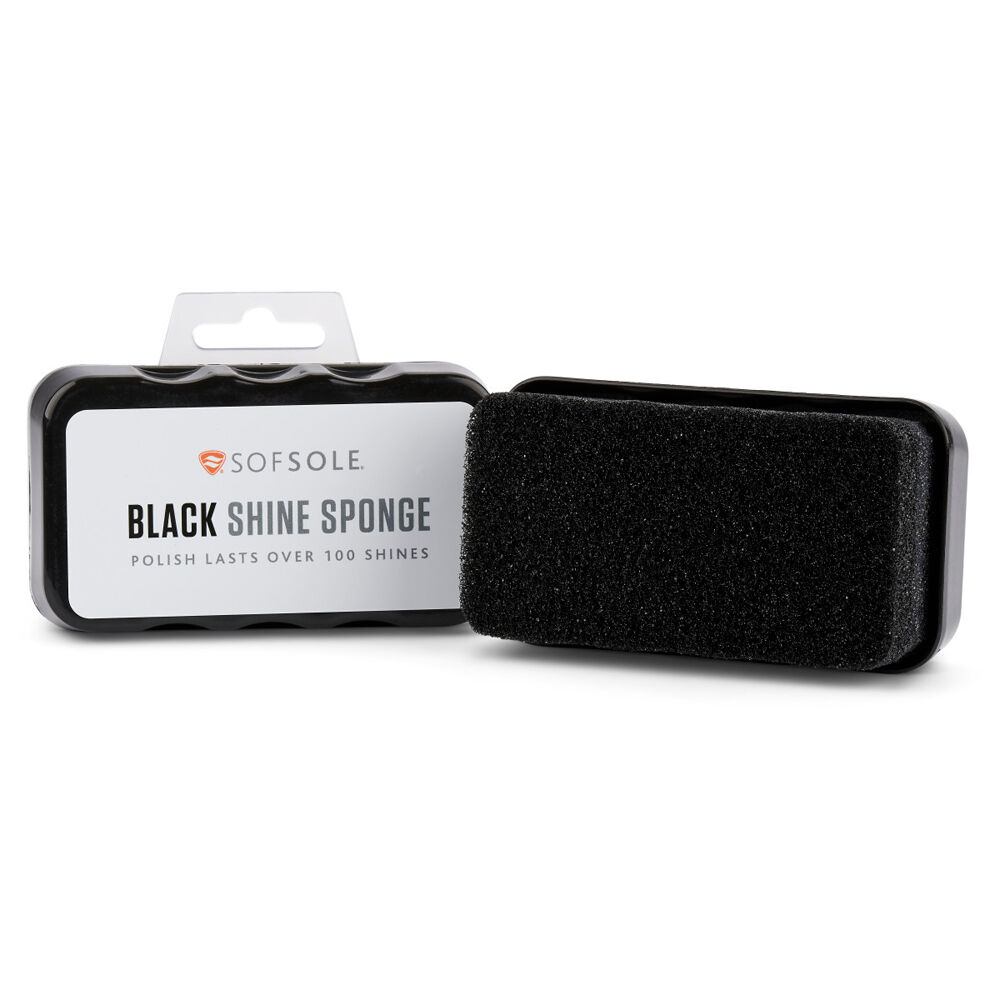 SofSole Instant Shine Sponge For Leather/Vinyl Shoes w/ Travel Case - Black