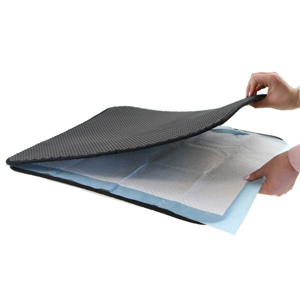 Paws and Claws 58cm Waterproof Dual Layer Cat Litter Trap Mat Trapper Pad Black (2 Pack) — image 5