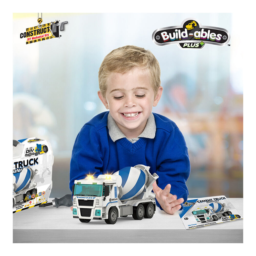 106pc Construct IT Build-ables Cement Truck Building Toy - White 5y+