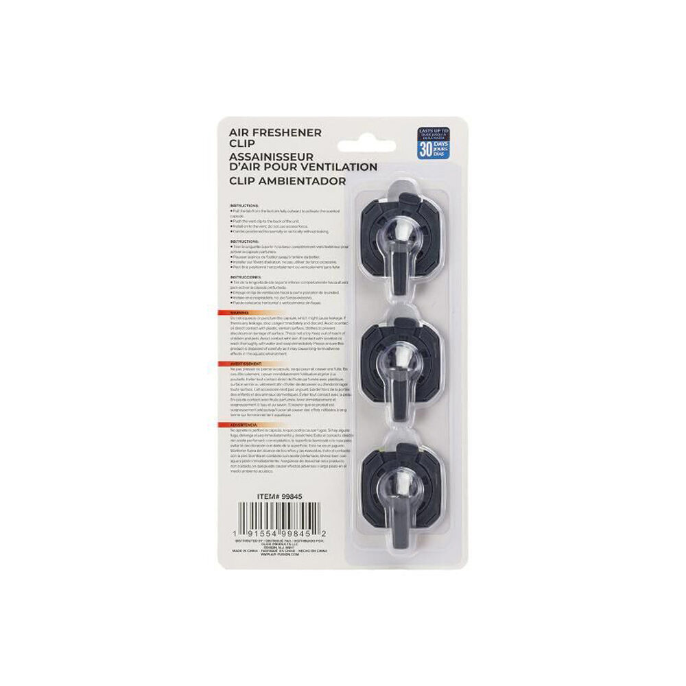 3pc Air Fusion Car/Automotive Air Freshener Vent Clip 4ml - New Car