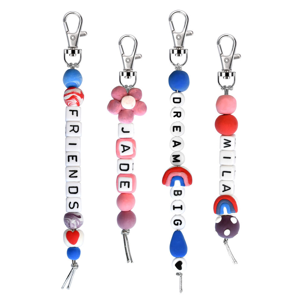 Boyle Personalized Beaded Keychains Kids DIY Craft Kit