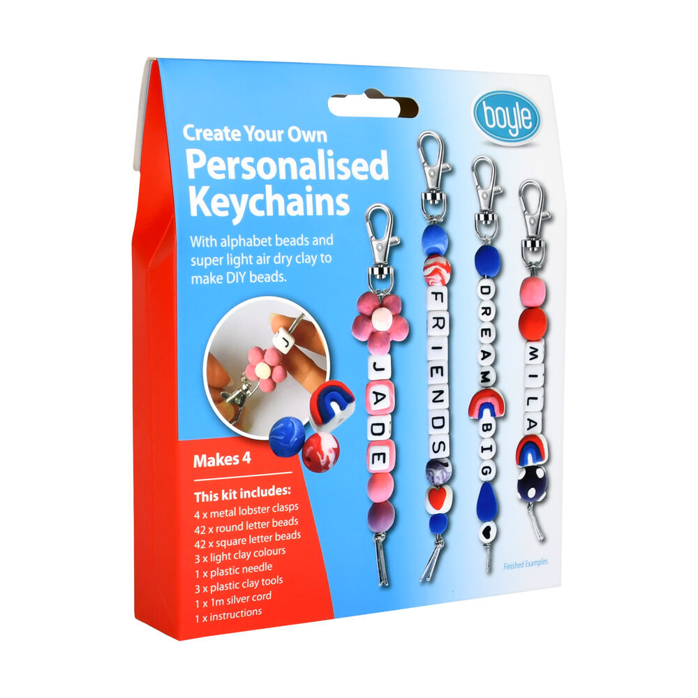Boyle Personalized Beaded Keychains Kids DIY Craft Kit