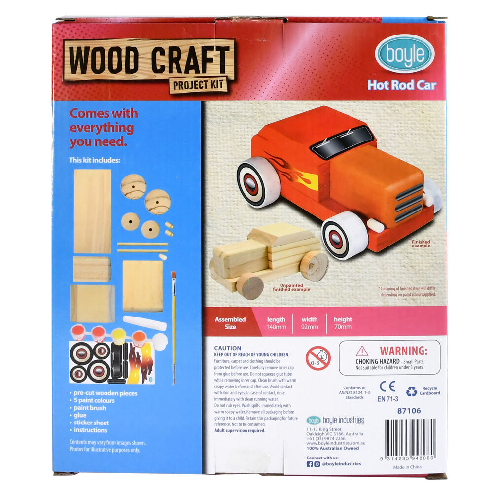 87106-boyle-wood-craft-project-kit-hot-rod-car-kids-diy-9y