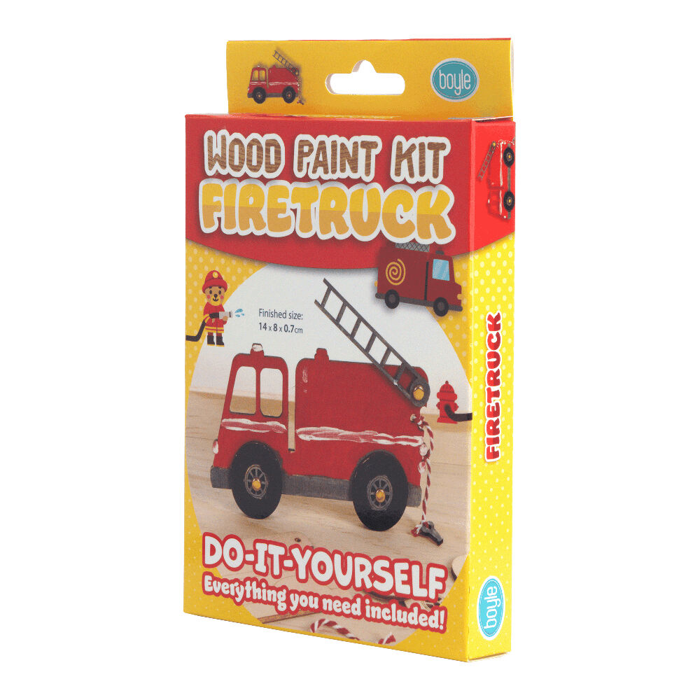Boyle Wood Paint Kit Kids DIY Craft Buildable Firetruck