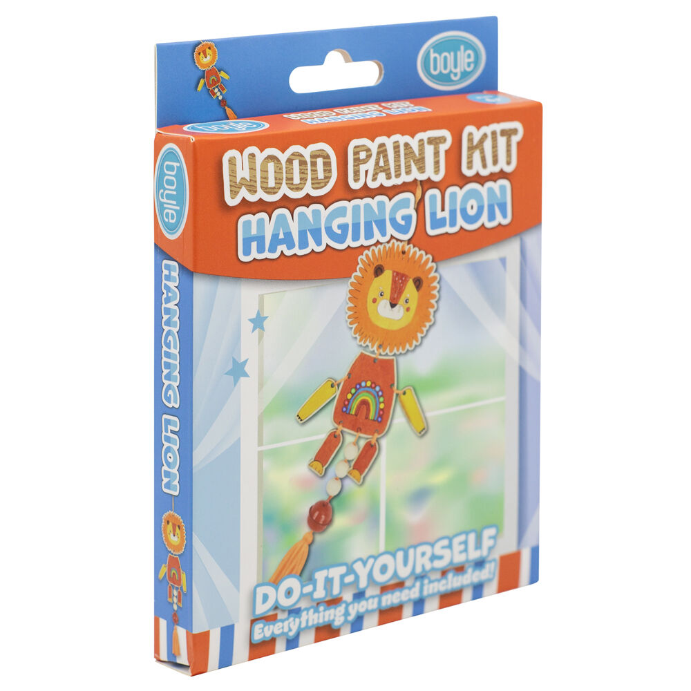 Boyle Wood Paint Kit Kids DIY Craft Buildable 8x25cm Hanging Lion