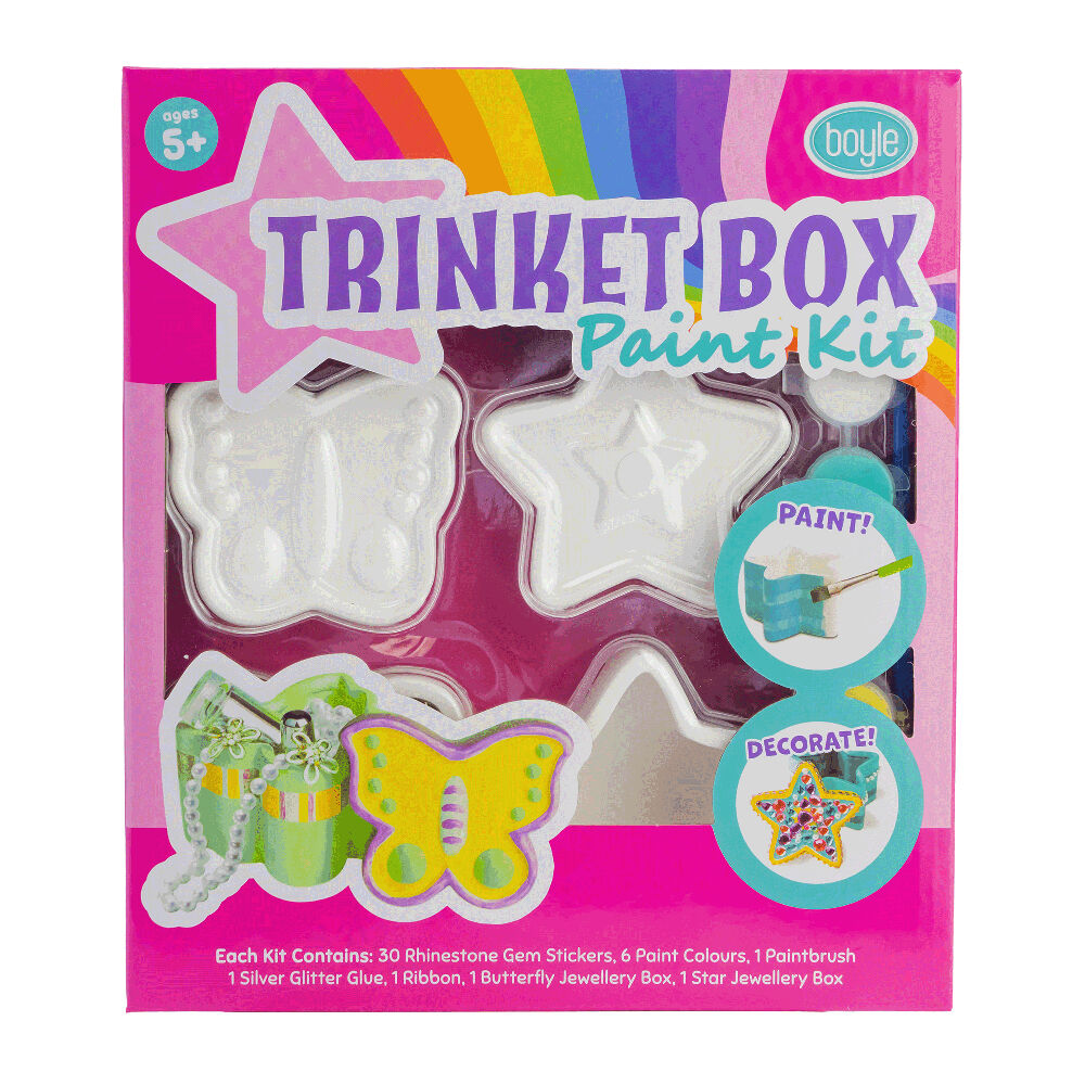Boyle Paint Your Own Trinket Boxes Kids DIY Craft Kit 5y+