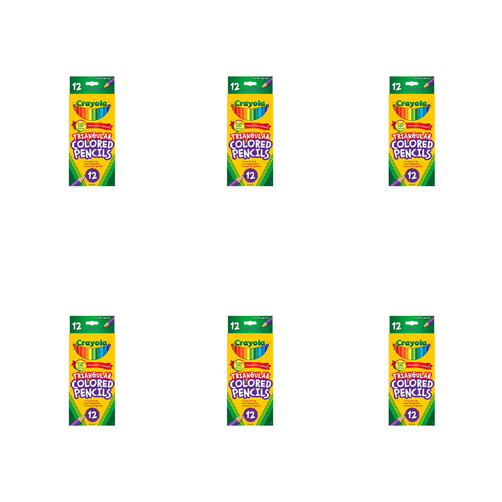 Crayola Full Size Triangular Coloured Non Toxic Pencils Art Craft Kids 3y+ (72 Pieces)