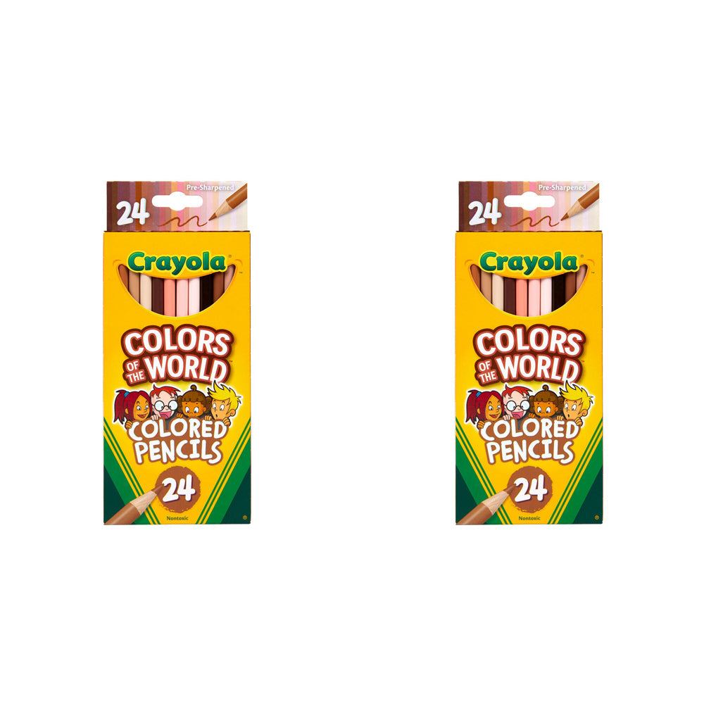 Crayola Colours Of The World Non Toxic Coloured Pencils Arts Craft Kids 3y+ (48 Pieces)
