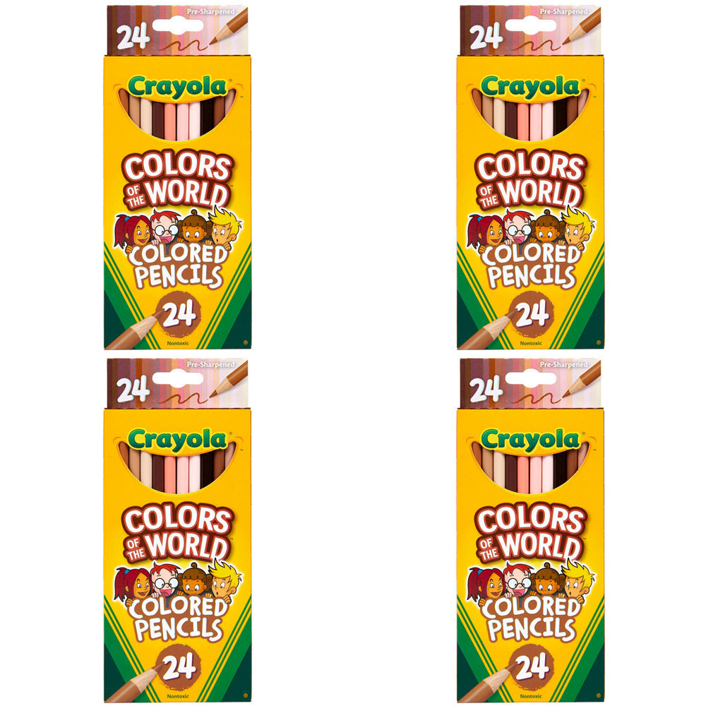 Crayola Colours Of The World Non Toxic Coloured Pencils Arts Craft Kids 3y+ (96 Pieces)