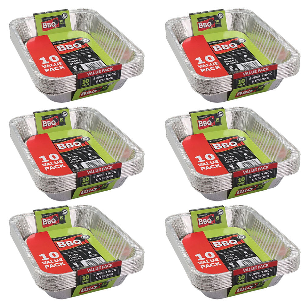 Lemon and Lime Disposable 32x26.5cm Aluminium Foil Tray BBQ/Oven Baking Tray (60 Pieces)