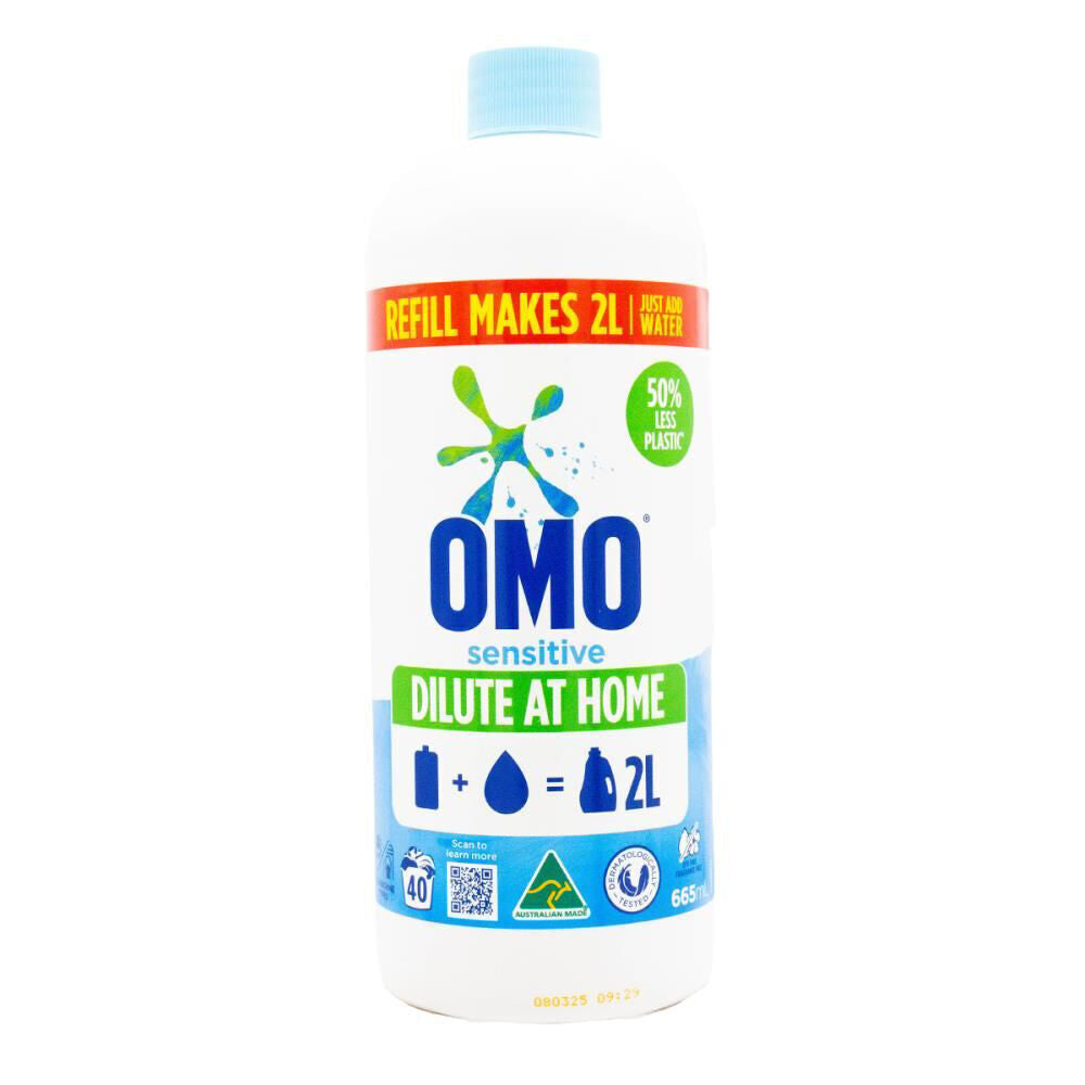 Omo Sensitive Laundry Refill Liquid Detergent 665ml Concentrated (4 Pack) — image 2