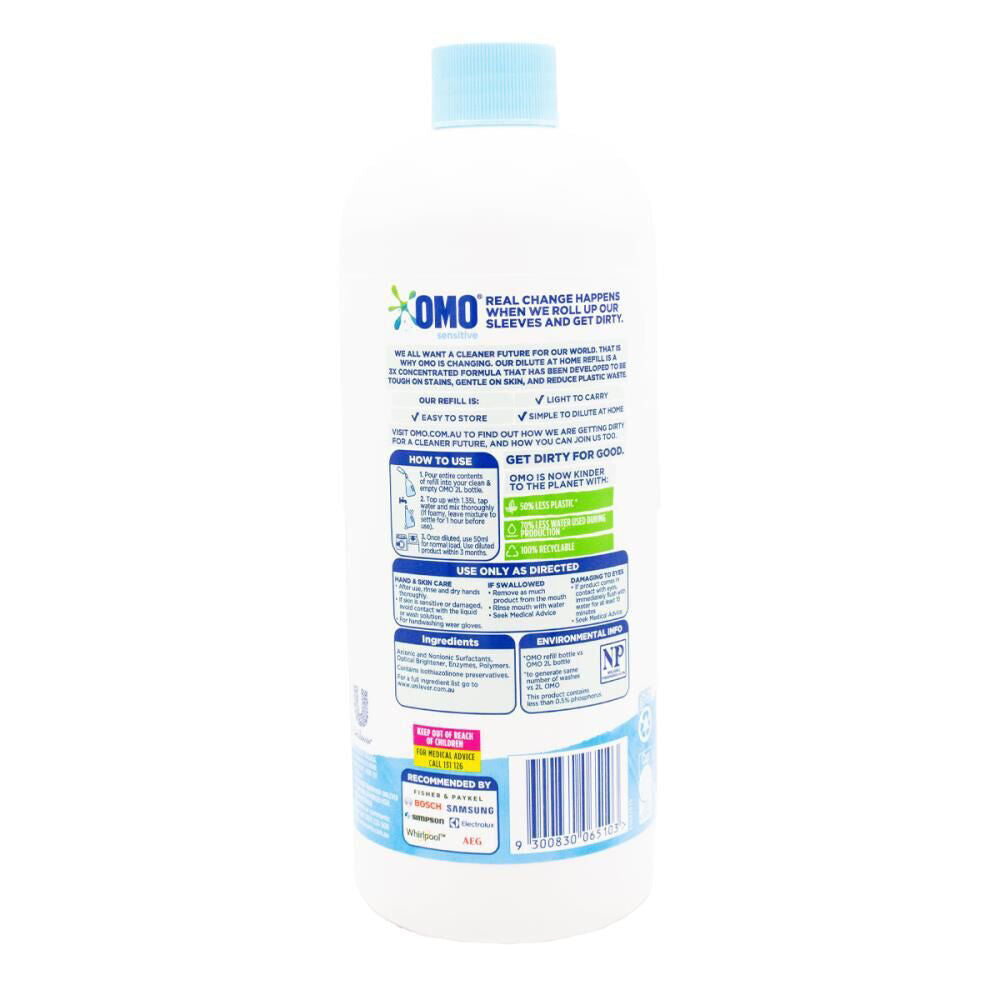 Omo Sensitive Laundry Refill Liquid Detergent 665ml Concentrated (4 Pack) — image 3