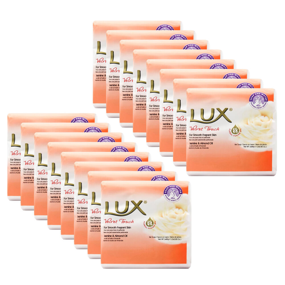 Lux 3pc Lux 80g Scented Soap Bars Velvet Touch Moisturising/Nourishing (16 Pack)