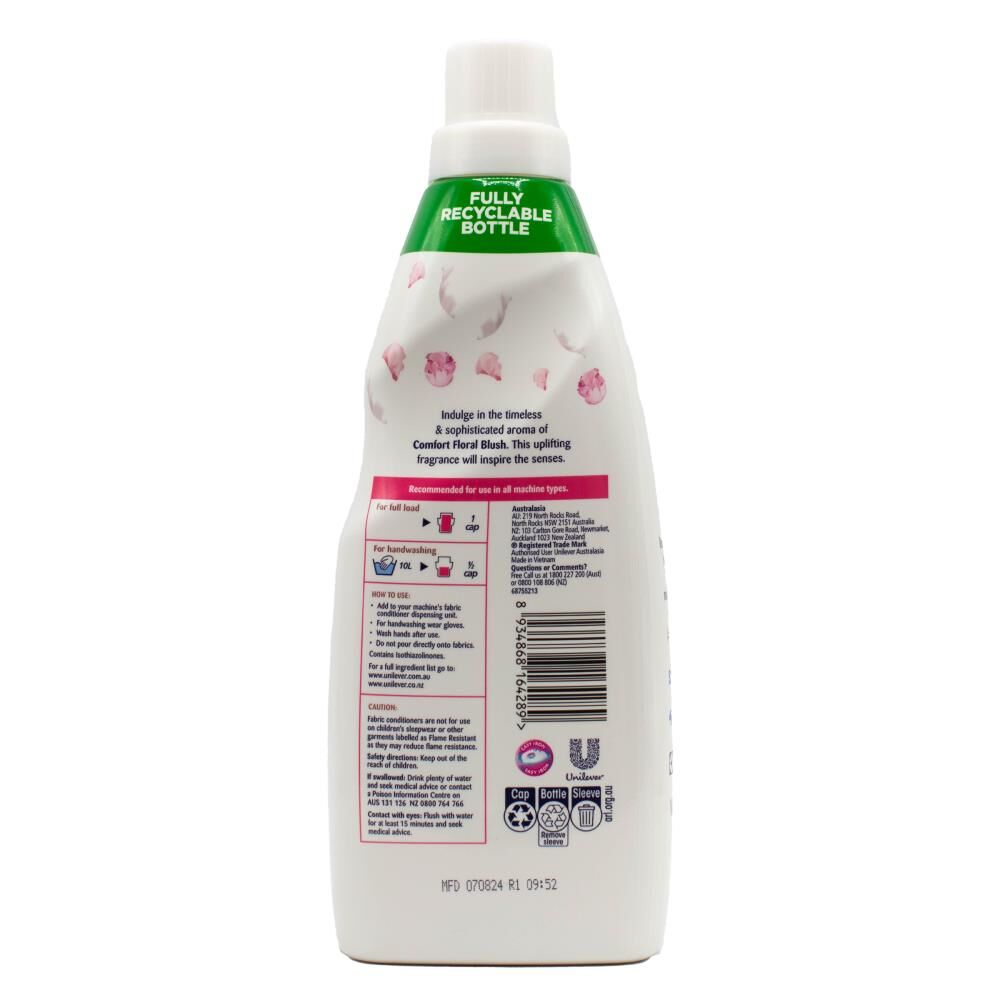 Comfort 900mL Fabric Softner/Conditioner Floral Blush Long-Lasting Freshness — image 2