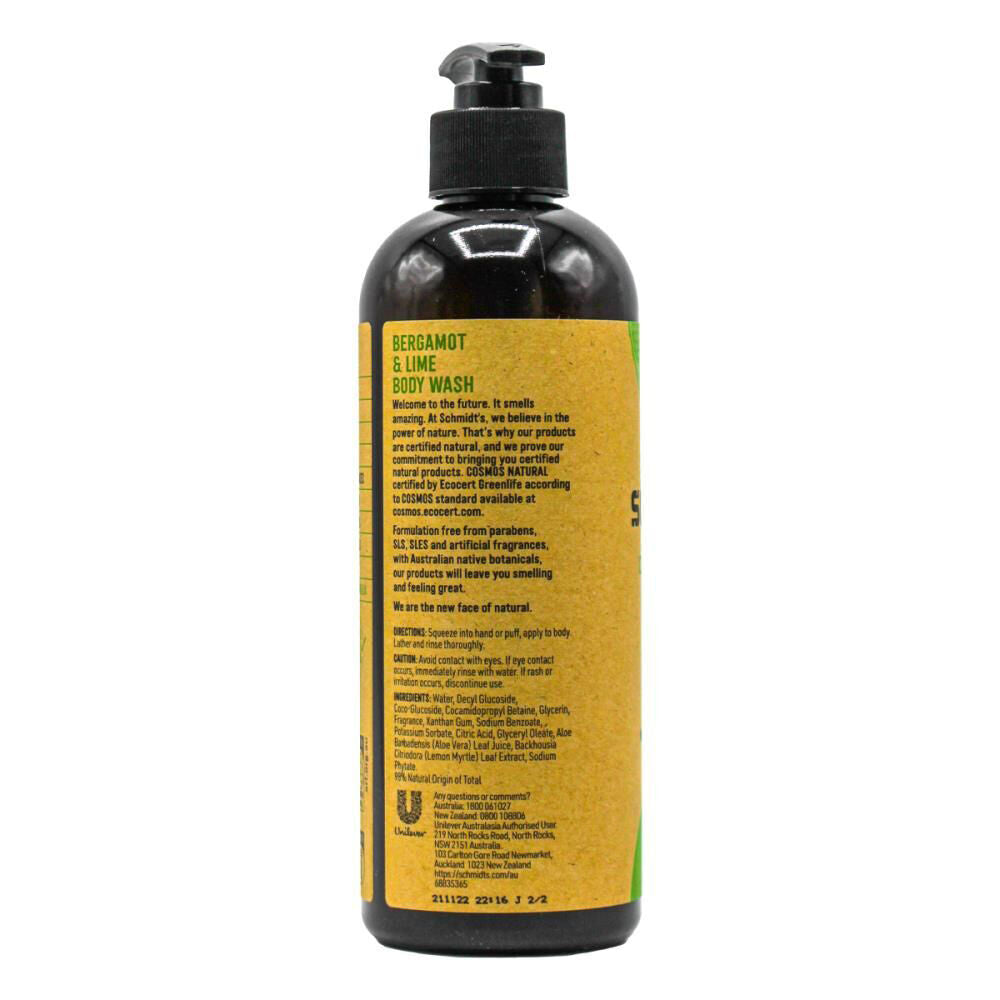 Schmidts Bergamot & Lime w/ Lemon Myrtle Bath Care 400ml Body Wash — image 4