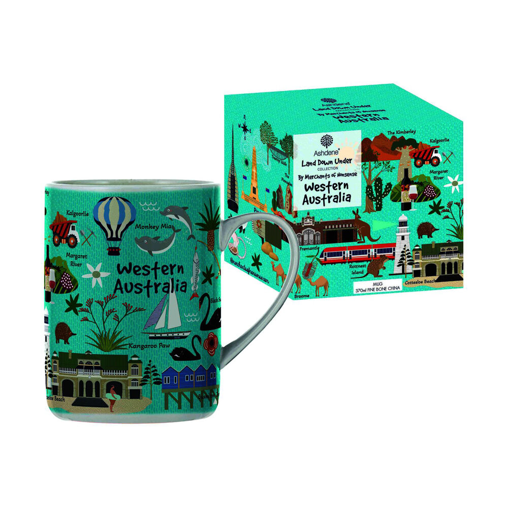 Ashdene Land Down Under WA Bone China Drinking Mug Blue 370ml — image 2