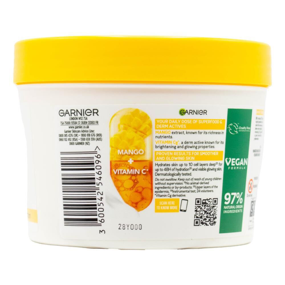 Garnier Body Superfood Nutri-Glow Cream Moisturiser 380ml Mango & Vitamin C (3 Pack) — image 4