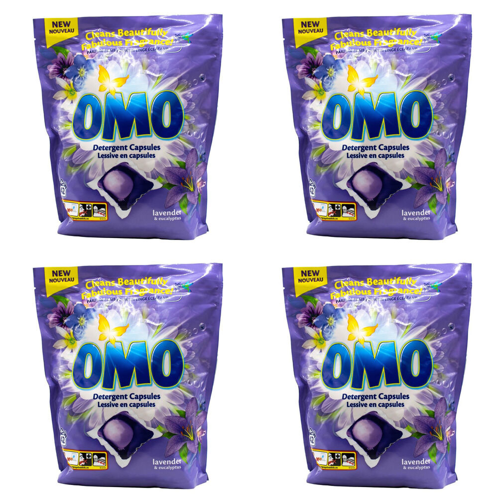 Omo Detergent Stain Removal Laundry Pods/Capsules Lavender & Eucalyptus (168 Pieces)