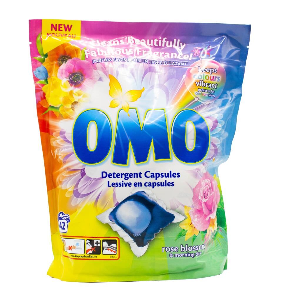 Omo Detergent Laundry Stain Removal Capsules Rose Blossom & Morning Dew (84 Pieces) — image 2