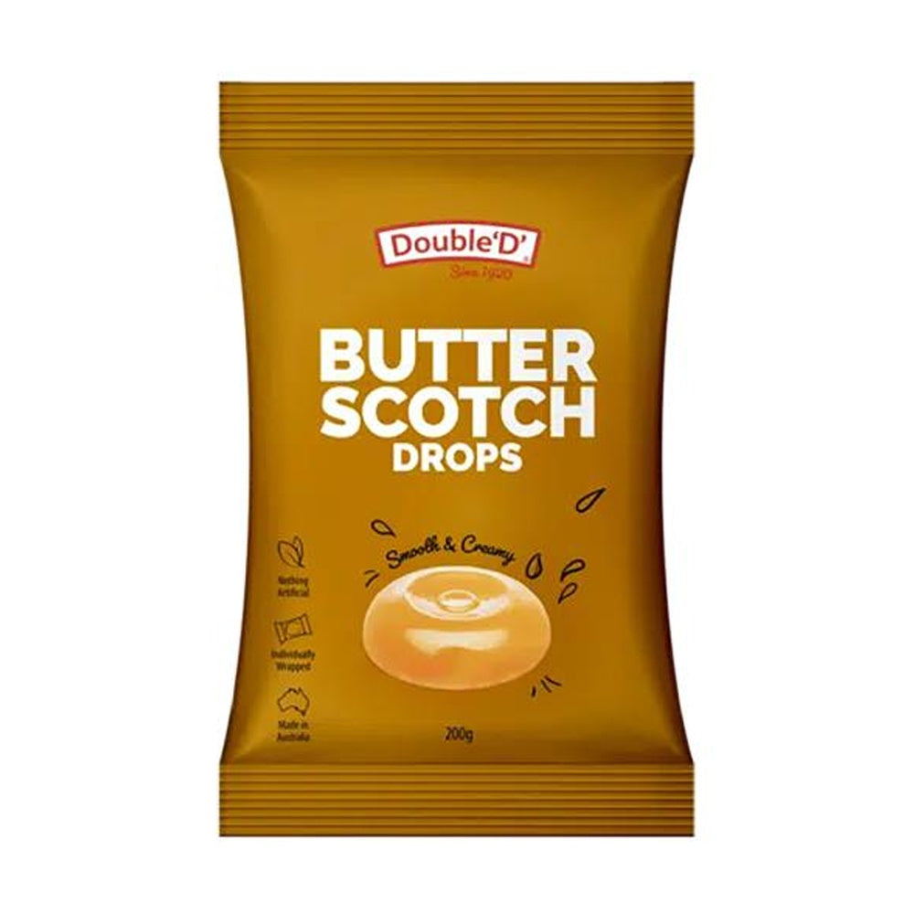Doubled Individually Wrapped Butterscotch Drops Candy/Confectionery 200g