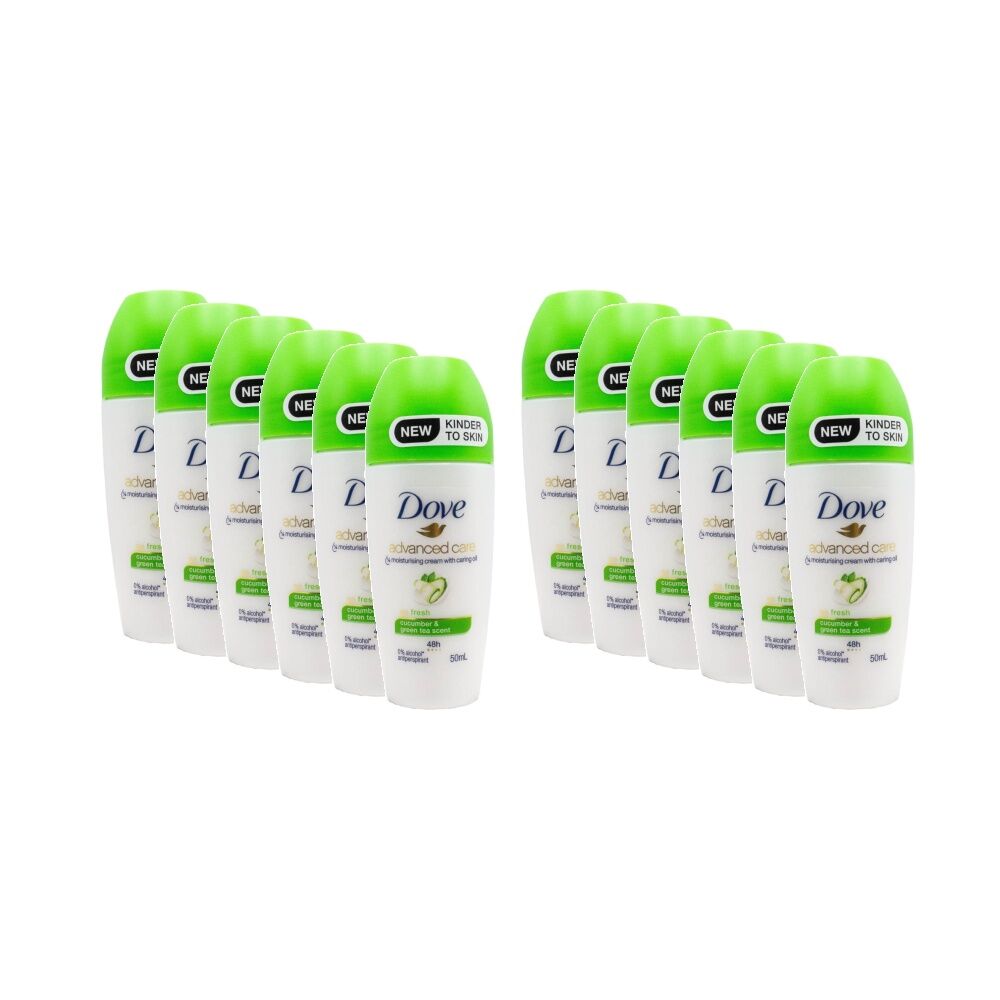 Dove Antiperspirant Roll-On Deodorant 48 Hour 50ml Cucumber Green Tea (12 Pack)
